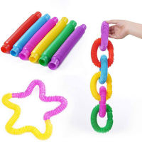 6pcs Colorful Pop Tube Creative Telescopic Bellows Sensory stocking Toy Stress Relief Toy For Kids