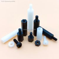 ✜♕☽ 50pcs Black White M2 M2.5 M3 M4 Plastic Nylon Hex Hexagon Standoff Spacer Male-Female Female Phillips Pan Round Head Screw Bolt