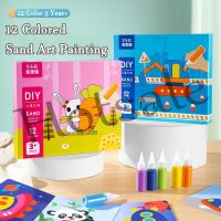 【hot sale】 ○ B02 12 Color Sand Painting Set Toy for Kids DIY Paper Craft Kit Handmade Educational Sand Drawing Sand Painting Art Toys