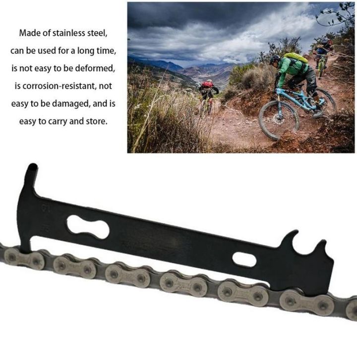 bike-chain-wear-indicator-ruler-bicycle-chains-gauge-measurement-checker-cycling-measurement-repair-tool-stainless-steel-tool