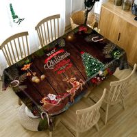 【cw】 Cartoon Tablecloth Waterproof Cloth Rectangular Tablecloth Santa Christmas Elk Snowman Coffee Table Cover Tablecloth Manteles 【hot】 !
