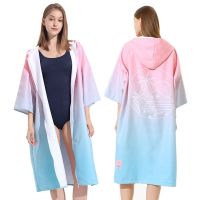 【DT】hot！ Adults Poncho Microfiber Hooded Bathrobe Quick-Dry Beach Outdoor Changing Cloak Men