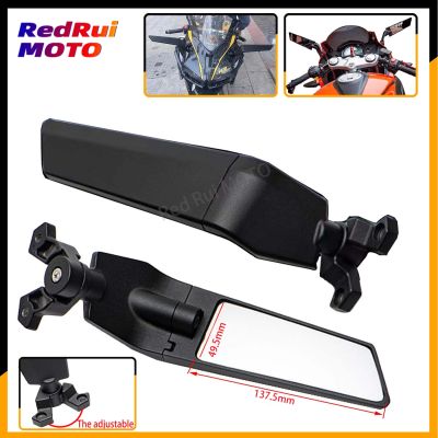 ☇สำหรับยามาฮ่า YZF R125 R3 R25รถ R15 250SR 600 400กระจกรถจักรยานยนต์ปรับเปลี่ยนได้ปีกลมกระจกมองหลังหมุนปรับได้