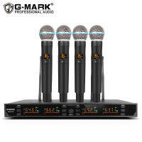 G-MARK G440XFM ไมโครโฟนไร้สายระบบ4-ช่อง UHF 4ไมค์ไร้สายแบบไดนามิกโลหะความถี่เป็นอุปกรณ์เสริมใช้สำหรับบรรยายเวที,บ้านร้องเพลง,โบสถ์,งานแต่งงาน,โรงเรียน,จัดการประชุม