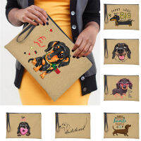 【cw】Short Legs But Big Attitude Dachshund Dog Print Womens Cosmetic Bags Zipper Clutch Pouch Makeup Bag Travel Toiletry Organizerhot