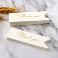 50pcs Thank You Tags Fish Tail Kraft Paper Cards Clothing Garment Shoes Bag Hang Tag Gift Bags Boxes Label Packaging Supplies Labels