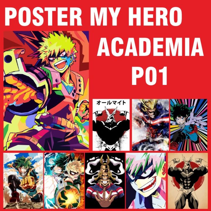 Poster My Hero Academia, anime chống nước, sẵn keo, chống phai màu phần 01  