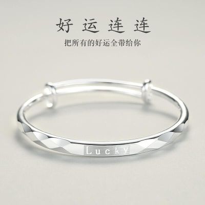 ↂ☼♘ Laofengxianghe 2022 summer newsterlingbracelet female s999 solid footstudent young model
