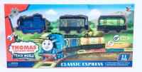 Share ของเล่นเด็ก ชุดรถไฟ Thomas Cartoon train ใช้ถ่าน พร้อมรางมี 3 โบกี้ 11 ชิ้นต่อรางยาว 46 ชม.งานสวยมากๆค่ะ No.266B-3