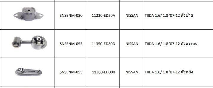 ยางแท่นเครื่อง-แท่นเกียร์-nissan-tiida-1-6-1-8-07-12-ยี่ห้อ-skr-สินค้านำเข้าจากญี่ปุ่น-แยกซ้าย-ขวา