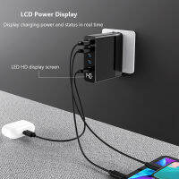 URVNS 140W USB C Charger, 5-Port GaN Wall Charger PD100W Fast Power Adapter จอแสดงผล LED สำหรับ Proair 14 Galaxy S23