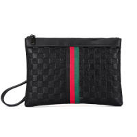 2021 Fashion New handbag Korean fashion plaid leather clutch bag men gator purse PU Unisex High quality zipper hardware