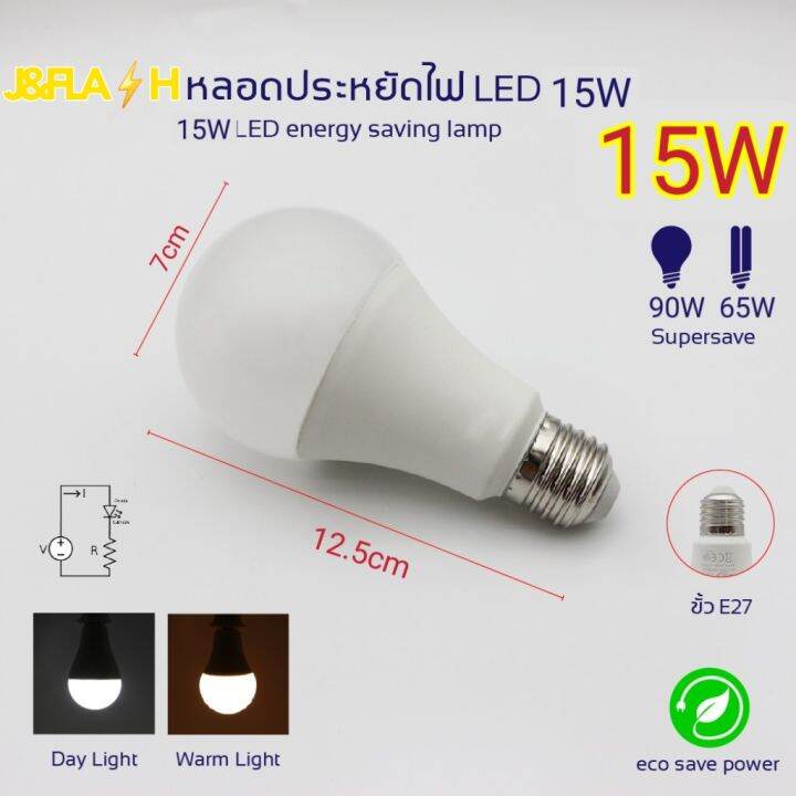 หลอดไฟled-หลอดประหยัดพลังงาน-หลอดไฟ-j-amp-flash-9w-12w-15w-18w-white-light-yellow-light-ขั้วเกลียว-27e-สินค้ามี-มอก-1995-2551