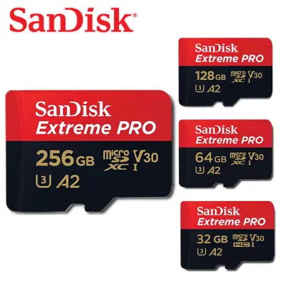 เมมโมรี่การ์ด San Disk Extreme Pro Micro SD SDXC / HC Card ความเร็ว 170 MB/s ความจุ 32GB 64GB 128GB 256 GB Class 10 A 2 การ์ดหน่วยความจำ (SDSQXCU - GN6MA) ไมโครเอสดีการ์ด แซนดิส