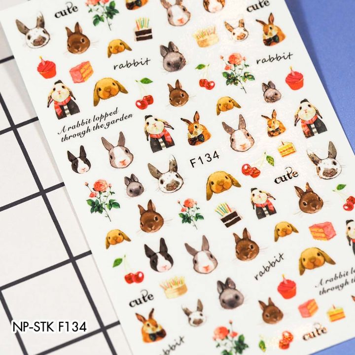 Nail Sticker สติ๊กเกอร์ติดเล็บ Cartoon&amp;Cute F134