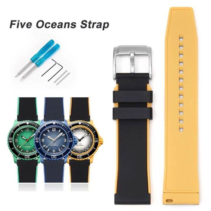 Watch Band for Swatch X Blancpain Fifty Fathoms Five Oceans Rubber ...