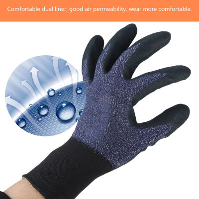 ถุงมือทำงานไนลอนออกแบบมือตามหลักสรีรศาสตร์ถุงมือกันน้ำสบายซับในคู่สำหรับอุตสาหกรรม
