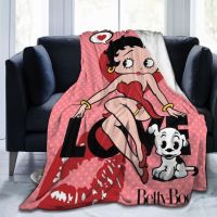 *【พร้อมส่ง】ผ้าห่มสักหลาดนุ่ม อบอุ่น สบาย ลาย Betty Boop สําหรับโซฟา ห้องนอน ห้องนั่งเล่น เหมาะกับเด็ก และผู้ใหญ่