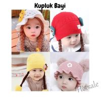 【hot sale】♈⊙■ C05 MATAHARI Newest Sunflower Embroidered Braided Beanie hat baby Girl Beanie baby Girl baby hat wig Cute baby hat Braided Hair Korean baby Beanie baby Beanie 0-3 Years Old