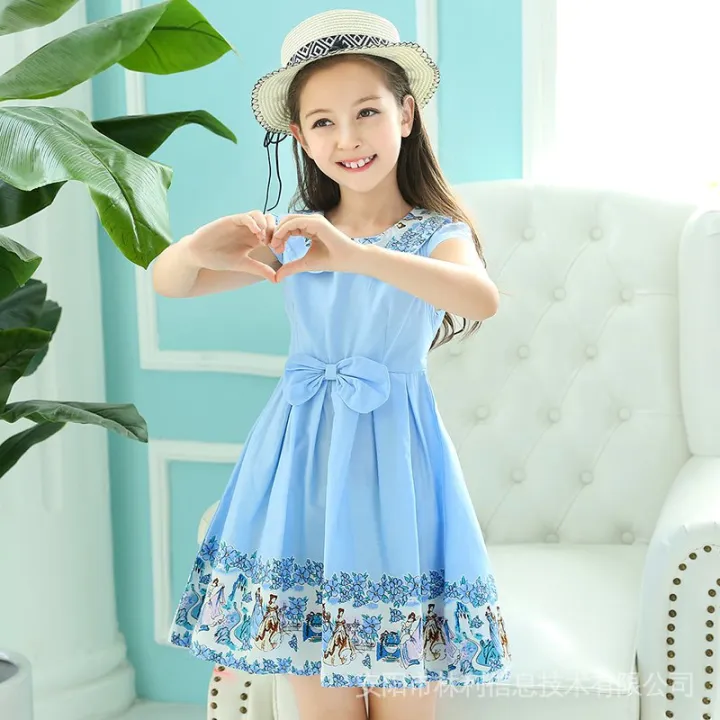 Girls Dresses 6 Girls Cotton Sleeveless Dresses 8 Summer Korean Prints ...