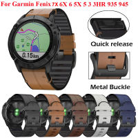 22มม. 26มม. Quickfit สายนาฬิกาสำหรับ Garmin Fenix 7 7X 6 6X Pro 5X 5 Plus 3HR 935 945 S60สายหนังแท้นาฬิกาซิลิโคนสายรัดข้อมือ