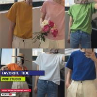 S-5XL เสื้อยืดแฟชั่นเกาหลี มีหลายสี ถูกที่สุด เสื้อยืดคอลูกเรือ เสื้อยืด เกาหลี เสื้อยืดสกรีน ผ้าที่สะดวกสบาย เสื้อผ้าทำงาน ขนาดใหญ่