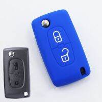 hgjmgkkk 2 Buttons Silicone Remote Flip Key Case Cover For Peugeot 107 207 307 307S 308 407 607 For Citroen C2 C3 C4 C5 C6 C8 Accessories