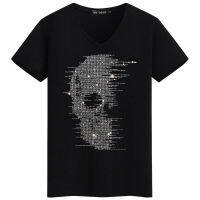 Men Time-limited Promotion O-neck No Luxury Diamond Design Short Sleeve t shirt Cotton Tops And Tees Crown Bee diamond T-shirt