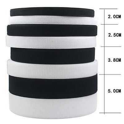 16/20/25/30/38/50/100mmx5m/Pair Adhesive Fastener Tape Sew-On Hook and Loop Black White Magic Tape Strip No Glue Sewing Accessor