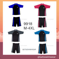 ชุดว่ายน้ำแขนสั้น มีซิบ กันUV รหัส 9918 ส่งทันที Getsswimwear