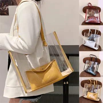 Fashion Women Transparent PVC Shoulder Bags Jelly Candy Color