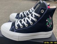 รองเท้าConverse Chuck Taylor All Star Lift Platform Embroidered Crystals ดำ Size:36-40 รองเท้าแฟชั่น รองเท้าลำลอง รองเท้าคอนเวิร์ส รองเท้าผู้หญิง [SKUAG01]