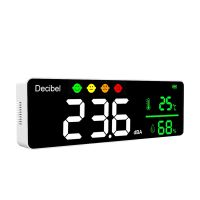 DM1306D Digital Decibel Sound Meter Smart Wall Mounted Noise Detector 30-130DB Temperature and Humidity Monitor