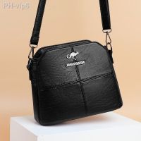 Women Fashion Shoulder Crossbody Messenger Small Hand Soft PU Leather Bag Cute Side Purse 3 Layers Space Mobile Phone Handbags