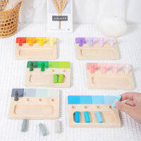 [ตลก NaiNaiKei] ไม้ Montessori ของเล่นสีความรู้สึกระบบการฝึกอบรมไม้แทรกคณะกรรมการ24สีเด็กสีองค์ความรู้จับคู่ของเล่นการศึกษา