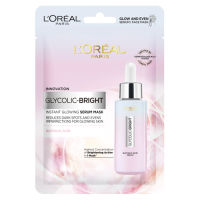 L’OREAL PARIS ลอรีอัล ปารีส ไกลโคลิค-ไบรท์ อินสแตนท์ โกลว์อิ้ง เซรั่ม มาส์ก  1ชิ้น