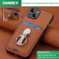 HANNEY สำหรับ Samsung Galaxy A22 A12 A02S A03S A21S A50 A50S A30S A31 A20 A30 A71 A70 A70S A82 M62 F62 4G 5G เคสโทรศัพท์คาร์บอนไฟเบอร์กันกระแทกเคสกันกระแทกกันการตกขนาดใหญ่กระเป๋าเก็บบัตรที่มีวงแหวนพับ C1-9ฝาครอบด้านหลัง