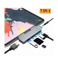 [Hexna] ฮับ USB C 7 in 1 พร้อมที่ชาร์จ 60W PD สําหรับ Samsung tab S7 S7+ S7fe S8 S8 Plus S8 S6 T860 Ultra USB 3.0 Type-C