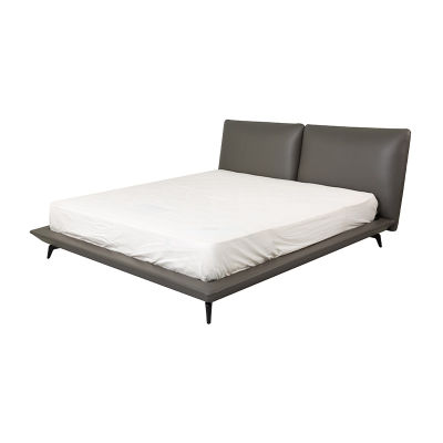 modernform เตียงนอน รุ่น ABRINA ขนาด 6 ฟุต หนังสีเทาเข้ม