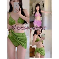 ? ชุดว่ายน้ำผู้หญิง skirt bikini บิกินี่ 3 ชิ้น ชุดว่ายน้ำขนาดบวก