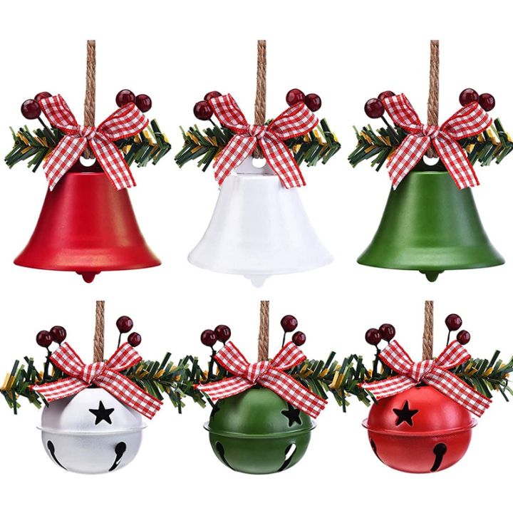 6 Pcs Christmas Bells Ornaments Christmas Jingle Bells Craft Bells Star ...