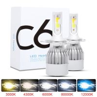 Muxall C6 H1 H3 Mini Headlight Hulbs H7 LED Car Lights H4 880 H11 HB3 9005 HB4 9006 H13 6000K 72W 12V 24V 8000LM Auto Headlamps Bulbs  LEDs  HIDs