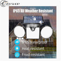 ไฟแสงอาทิตย์260led 3หัว90000lm Ip65กันน้ำความสว่างสูงเซ็นเซอร์ตรวจจับการเคลื่อนไหวไฟสนามแบบปรับได้