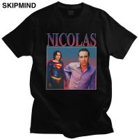 【New】TSHIRTฝ้ายเสื้อยืดผ้าฝ้ายเสื้อยืดแขนสั้นลําลอง ผ้าฝ้าย พิมพ์ลาย Nicolas Cage สไตล์วินเทจ คลาสสิก สําหรับผู้ชาย GFDSF61EW