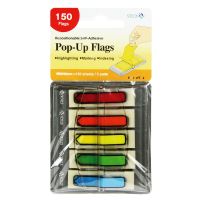 ฟิล์มโน้ตดัชนี Pop-Up Flags Arrow STICKN #26003 ขนาด 45x12 มม. (5 เล่ม/แพ็ค) สีขาวพิมพ์แถบสี(คละสี) (PC)