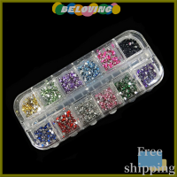 Beloving แฟลชเซลปลายเล็บเคสแข็ง12สีปลายเจลตกแต่งอะคริลิก UV แวววาว2มม. ร้อนแรง
