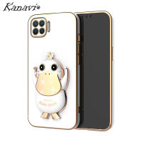 Kanavi เคสโทรศัพท์รูปเป็ดที่สามารถเข้าถึงได้สำหรับ OPPO A93 4G A71 A91 A94 A55 5G A74 5G A58 5G A57 A59 A1K Reno4 Reno3 F Reno5เคสมือถือแบบแฟชั่นใหม่ที่จับเป็ดได้สวยงามผ้าคลุม