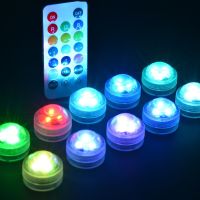 LED RGB Submersible Light Remote Control Battery Operated LED Underwater Lights IP67 Waterproof Swimming Pool Garden Decor Lamp