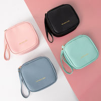 PU Leather Sanitary Napkin Pad Pouch Cute Tampon Storage Bag Portable Makeup Lipstick Key Earphone Data Cables Travel Organizer