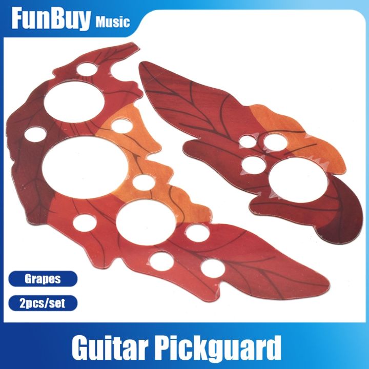 2pcs-set-grape-leaf-hole-decoration-acoustic-guitar-pickguard-for-ovation-style-pick-guard-stick-adhesive-back-for-folk-guitar